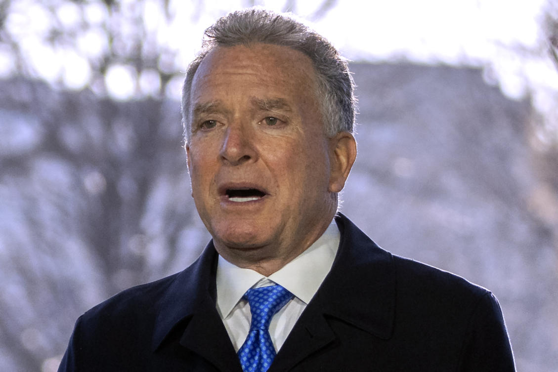 Steve Witkoff, White House special envoy, speaks during a television interview outside the White House, Wednesday, March 19, 2025, in Washington. (AP)