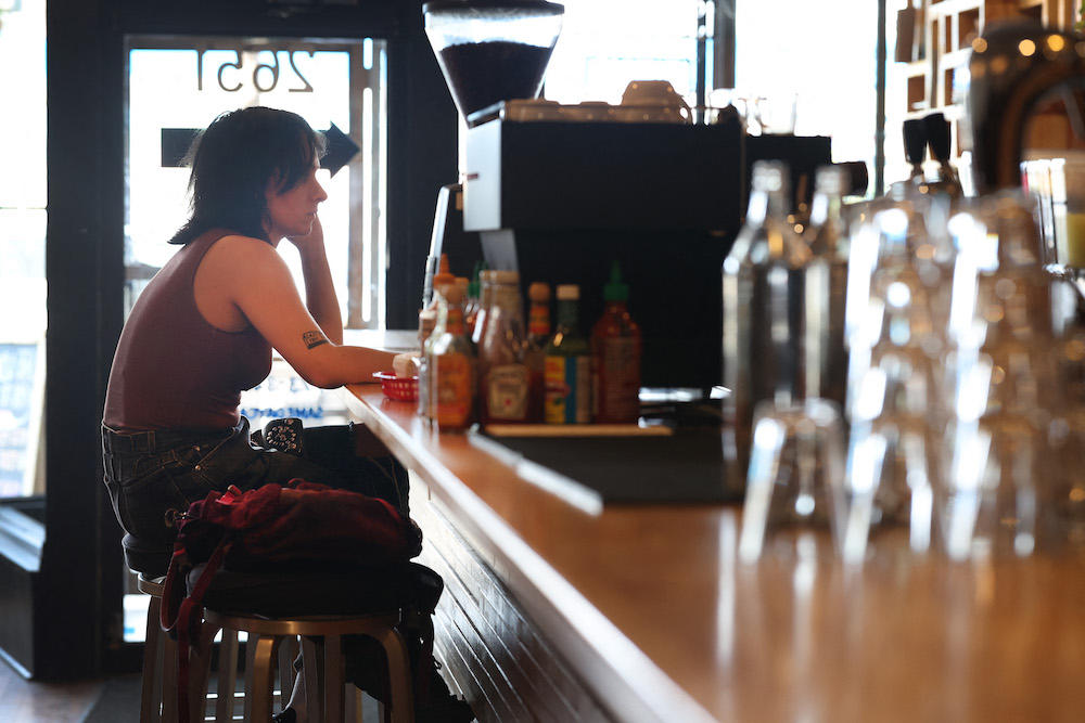 A customer dines at the Same Day Cafe in the Logan Square neighborhood on Aug. 18, 2023 in Chicago, Illinois. (Getty Images via AFP file photo)