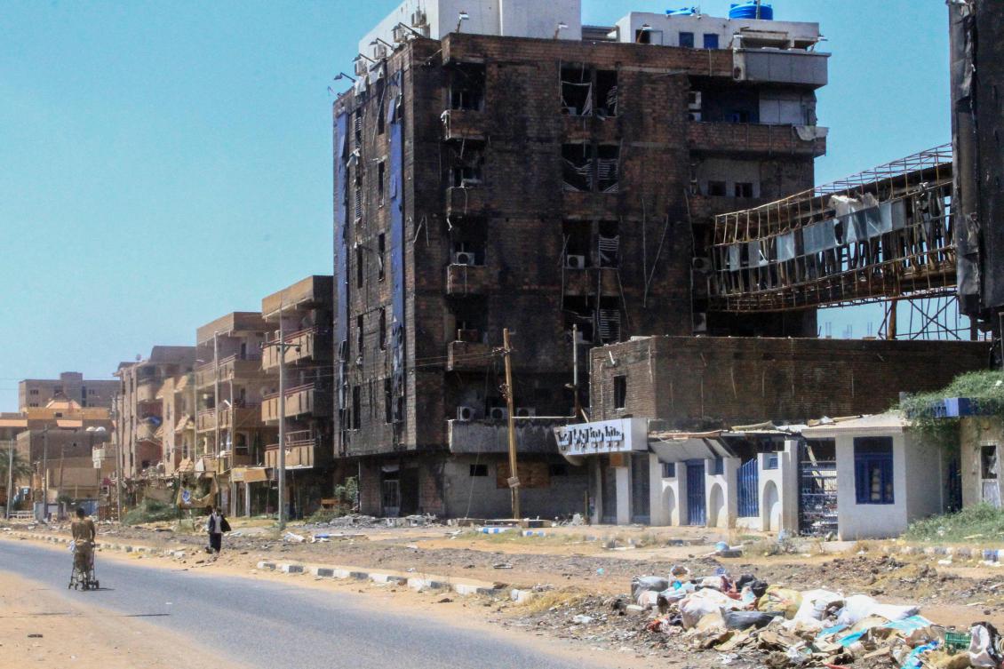 Above, a burnt and heavily damage building in Khartoum North on March 17, 2025. (AFP)