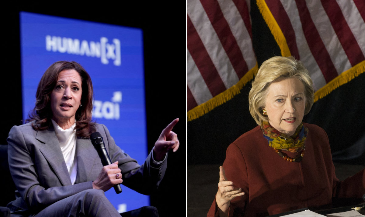 Former Vice President Kamala Harris and former State Secretary Hillary Clinton. (AFP file photos)