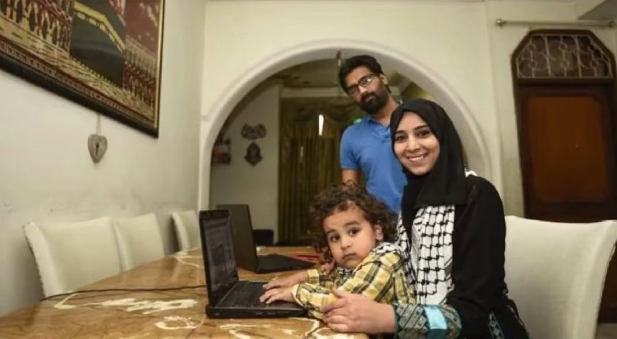 This undated photo shows Dr. Badar Khan Suri, a Georgetown University fellow, with his family. (Social media)