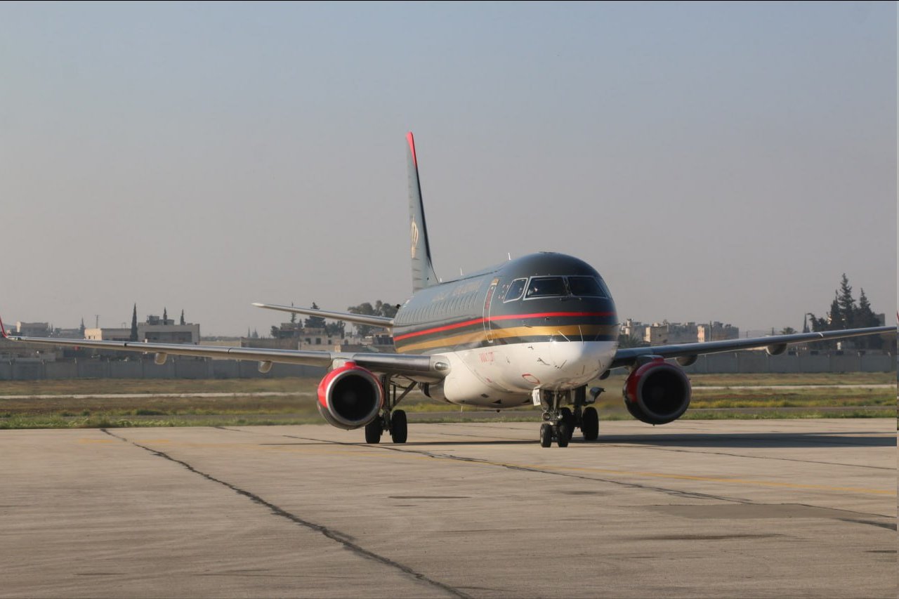 First Jordanian flight lands in Syria’s Aleppo International Airport after relaunch