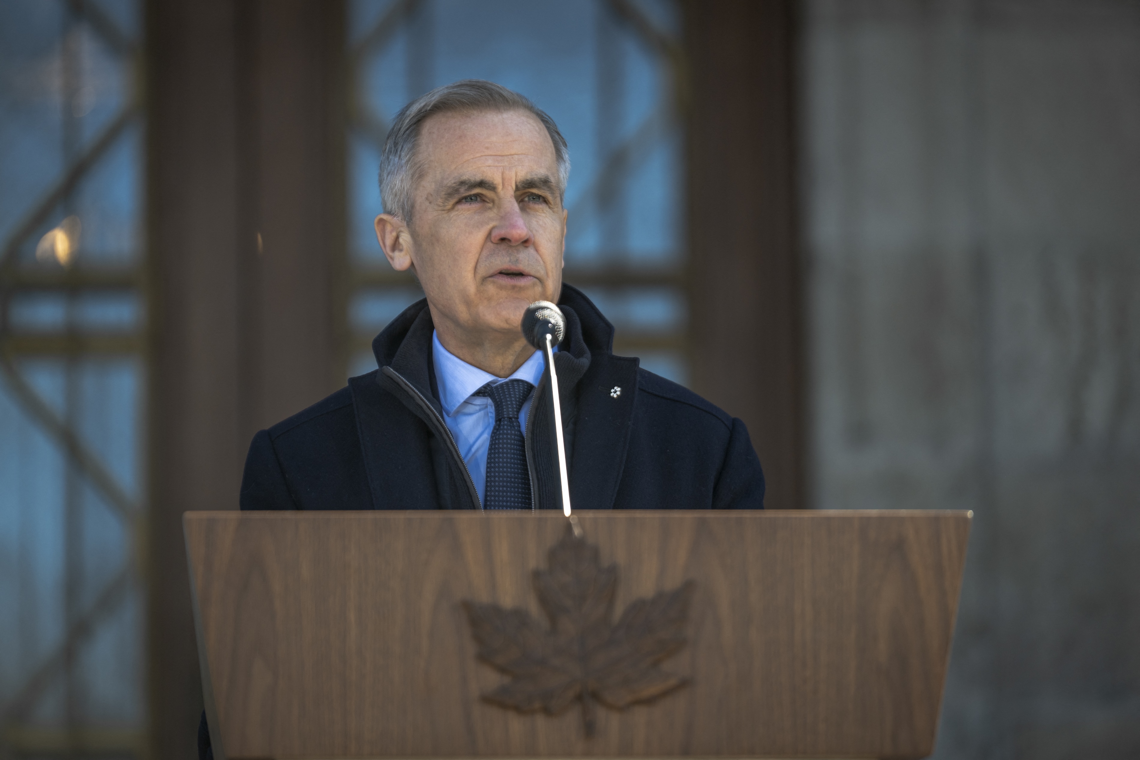 Canadian Prime Minister Mark Carney calls for a snap election after speaking with Mary Simon, the Governor General of Canada, in Ottawa, Mar. 23, 2025. (AFP)