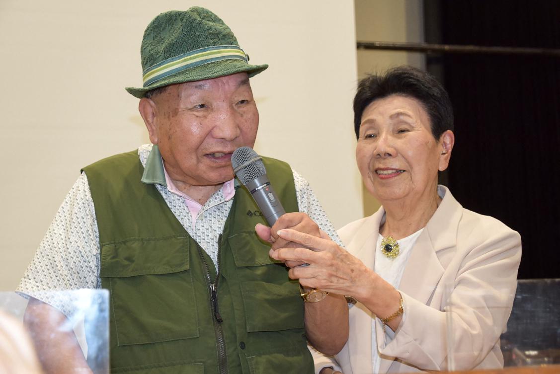 Iwao Hakamada, left, was acquitted more than half a century after his murder conviction, when a Japanese court ruled that evidence had been fabricated. (Jiji Press/AFP)