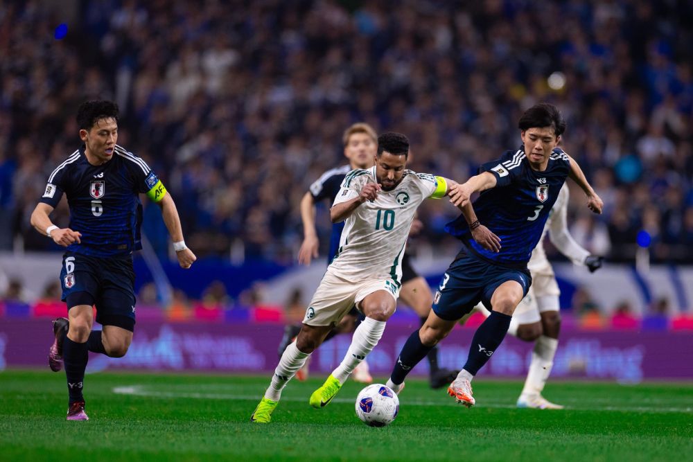 Salem Al-Dawsari in action during Saudi’s 0-0 draw against Japan. (X/@SaudiNT)