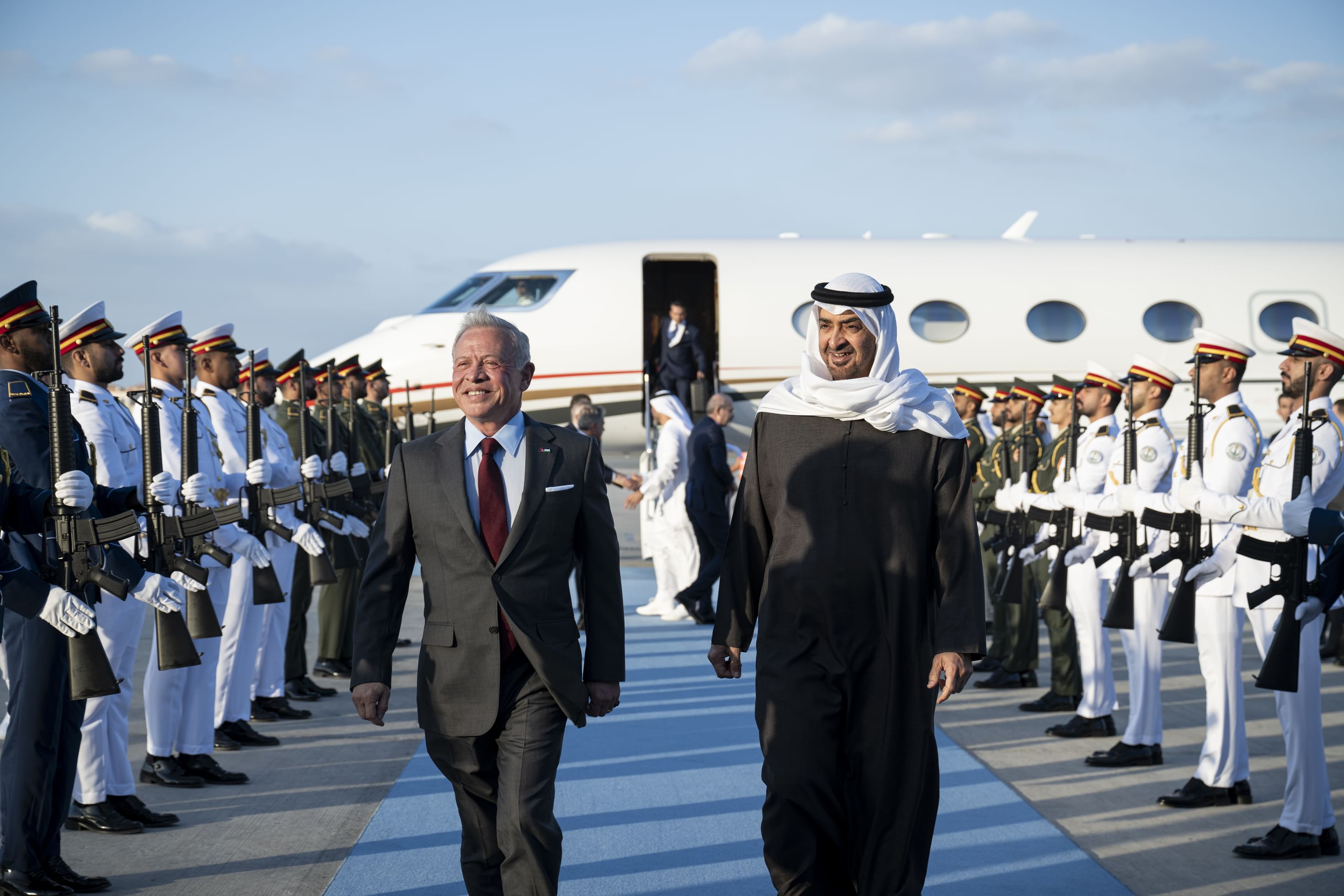 King Abdullah II of Jordan and UAE President Sheikh Mohamed bin Zayed Al-Nahyan. (WAM)