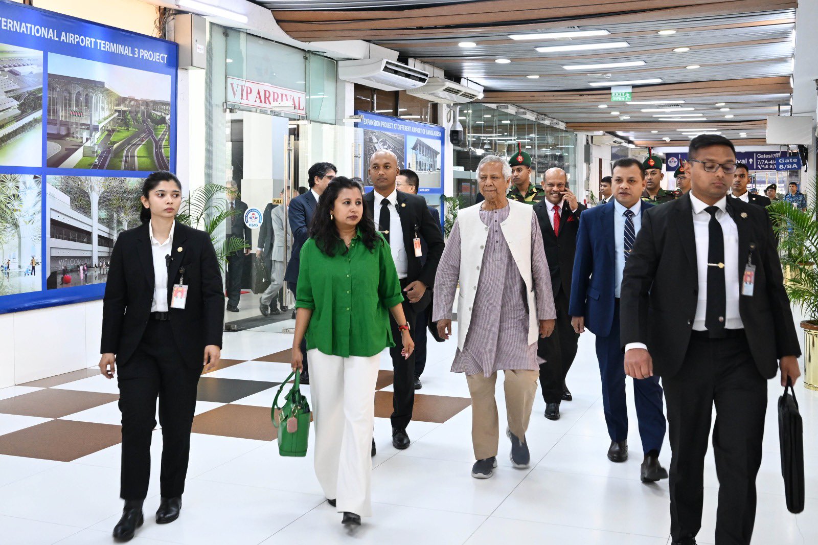 Bangladesh’s Chief Adviser Muhammad Yunus departs from Dhaka to Hainan, China, for his first state visit, on March 26, 2025. (Chief Adviser’s Office)