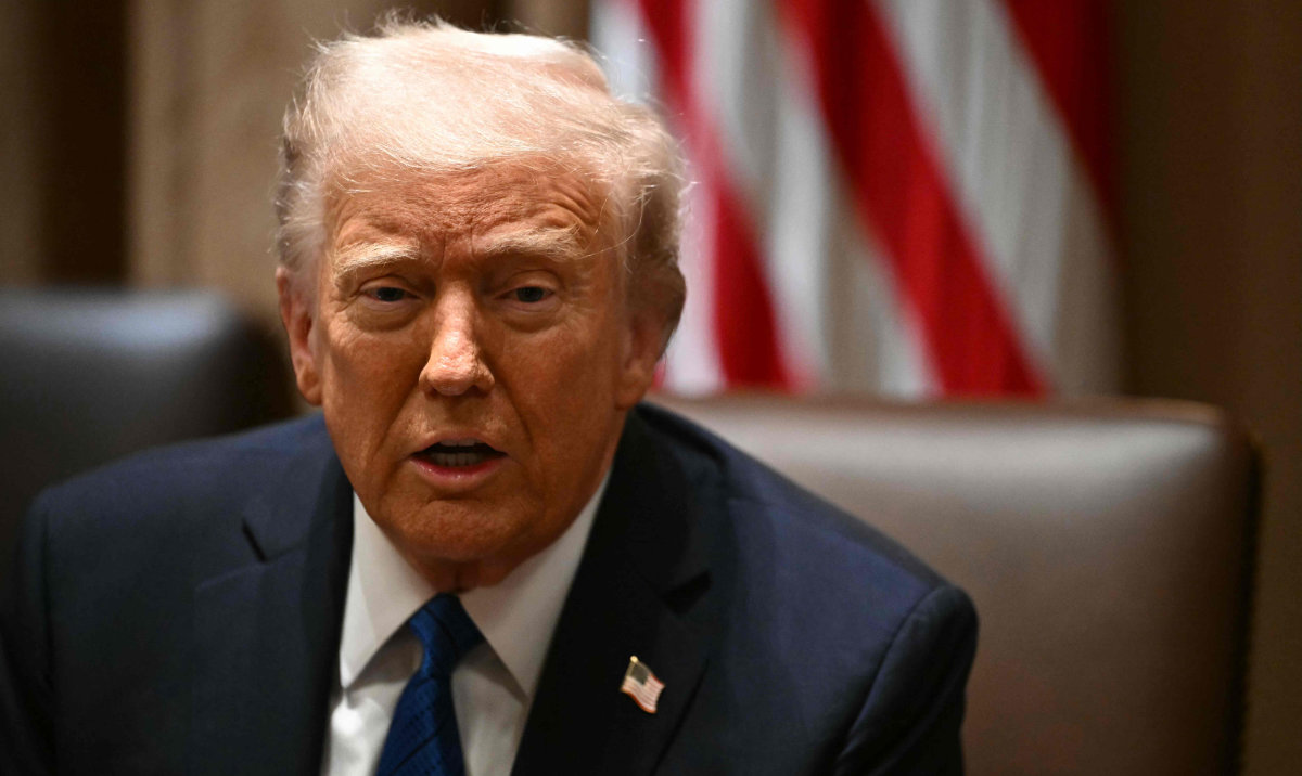 US President Donald Trump speaks as he meets with US Ambassadors in the Cabinet Room of the White House in Washington, DC, on March 25, 2025. (AFP)