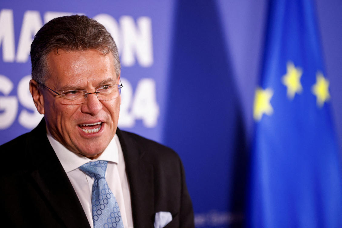 European Trade Commissioner Maros Sefcovic met US counterparts in Washington this week and EU envoys said Commission officials briefed them on the visit late on Wednesday. (Reuters/File)
