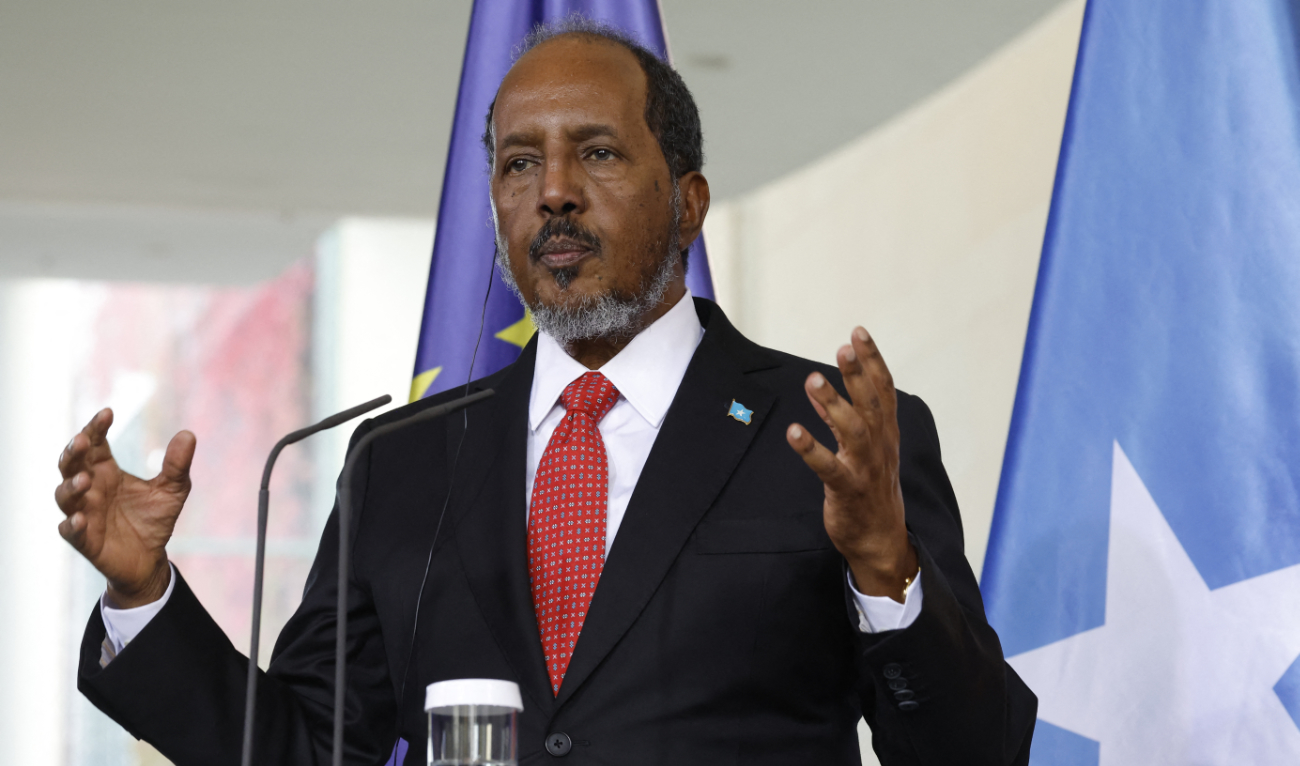 A bomb blast that narrowly missed the convoy of President Hassan Sheikh Mohamud on March 18 showed that Al-Shabab again poses a significant risk in the capital itself. (AFP/File)
