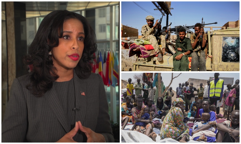 Mignon Houston (L), the deputy spokesperson for the US State Department, said Washington’s priority in Sudan was to “stop the fighting.” (Screenshot/AP/File Photos)