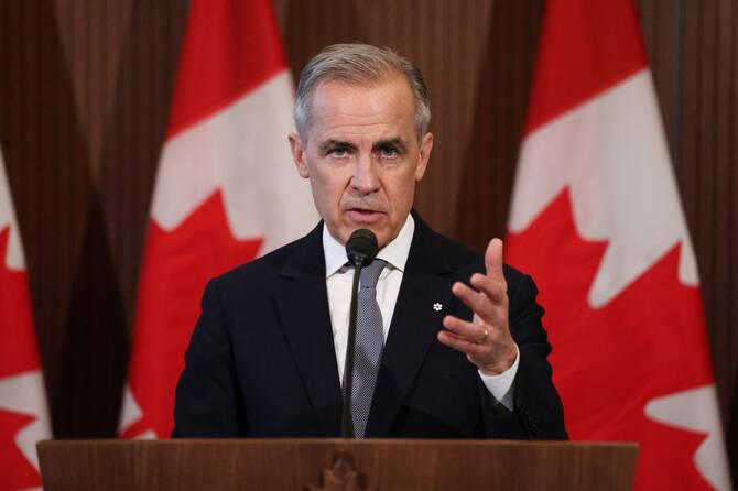 US President Donald Trump and Prime Minister Mark Carney on Friday had a conversation that both men described as productive, although the Canadian leader said Ottawa would be imposing retaliatory tariffs next week as promised. (AFP/File)