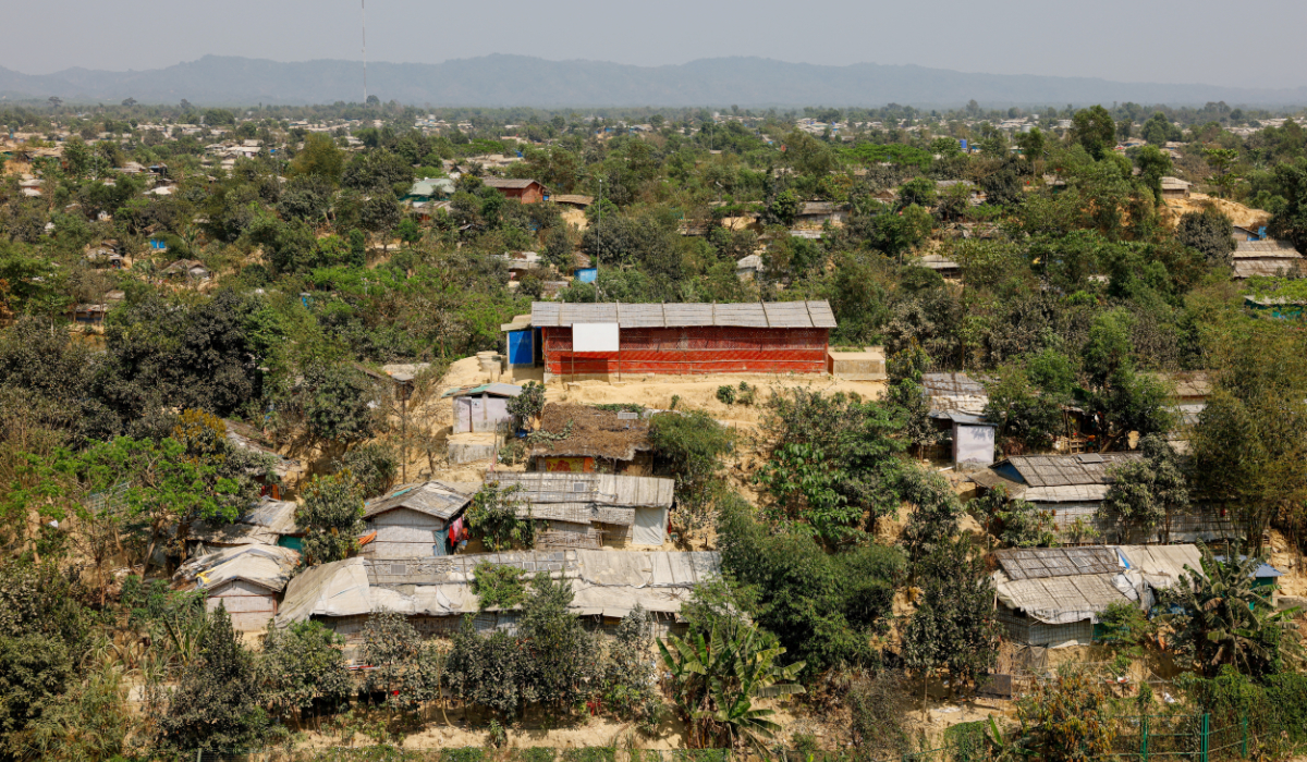 A view of the Rohingya refugee camp with mountains of Myanmar in the background is pictured in Cox's Bazar, Bangladesh, March 16, 2025. (REUTERS)
