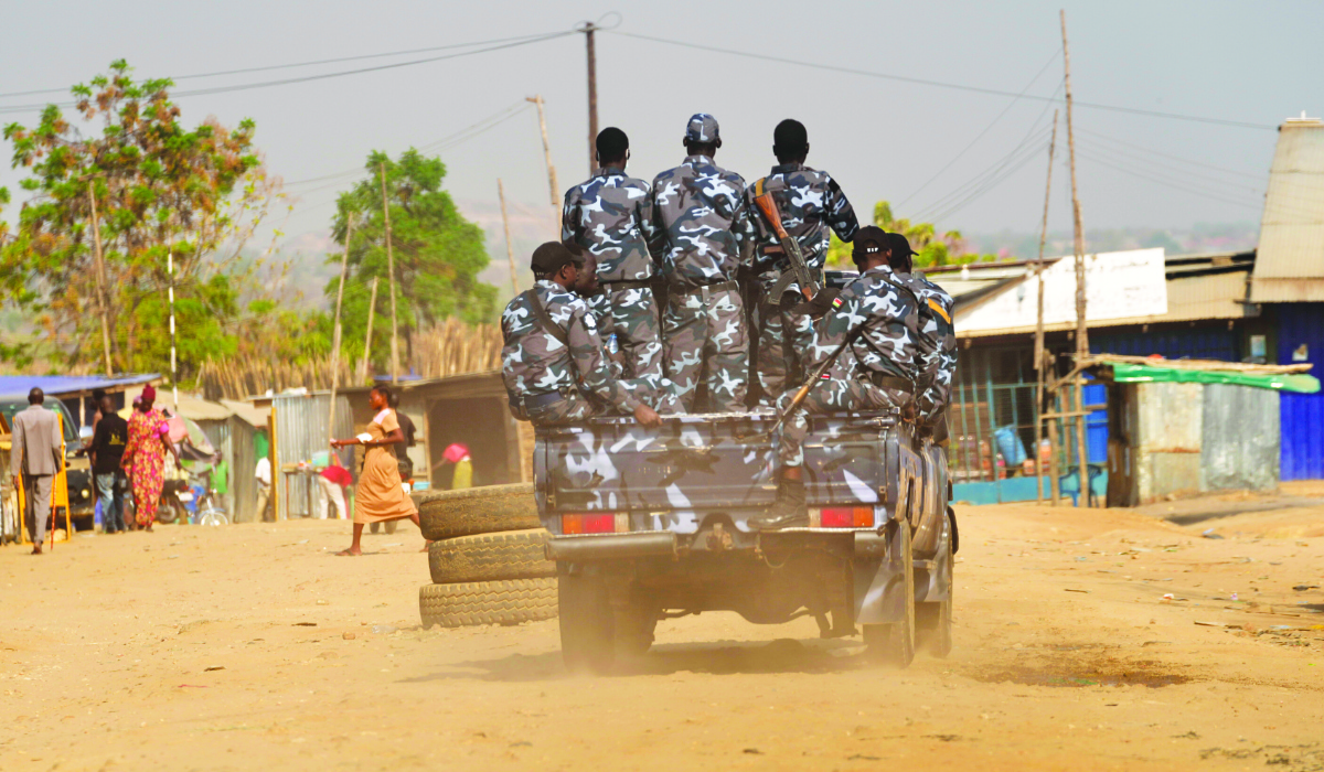 South Sudan soldiers patrol the street in Juba. (AP)
