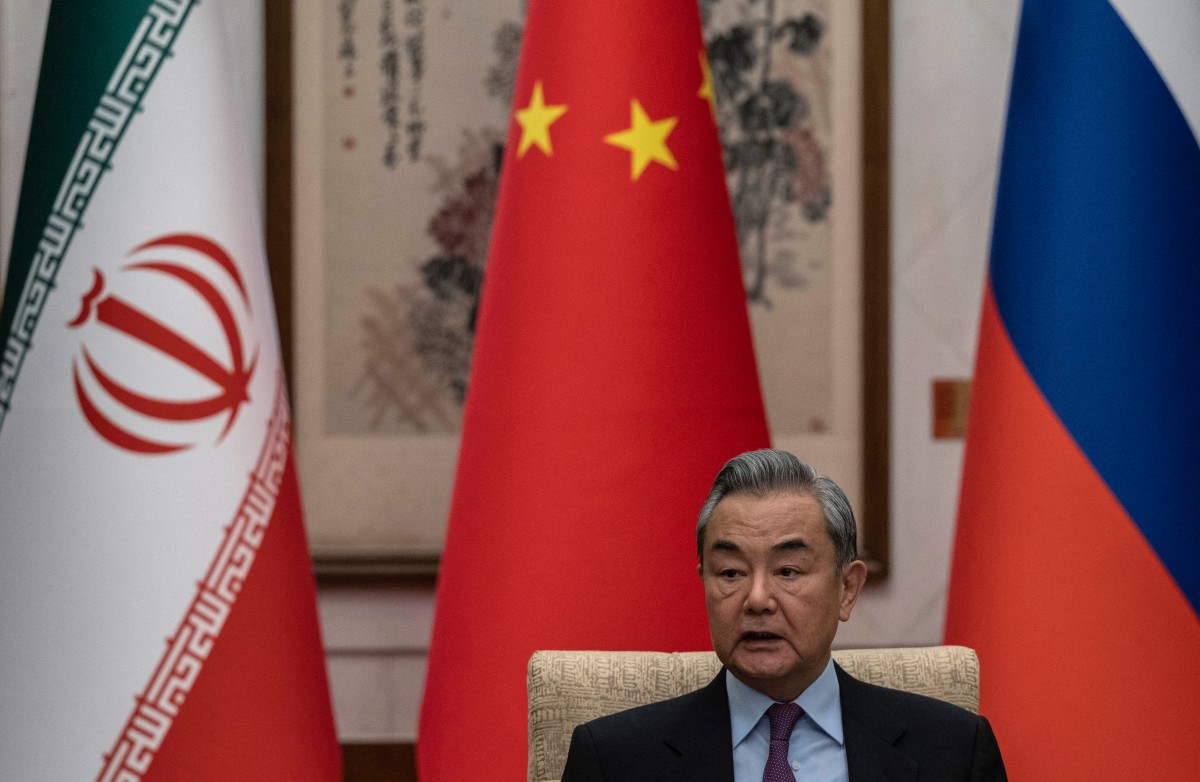 China's Foreign Minister Wang Yi at the Diaoyutai State Guesthouse in Beijing on March 14, 2025. (File/AFP)