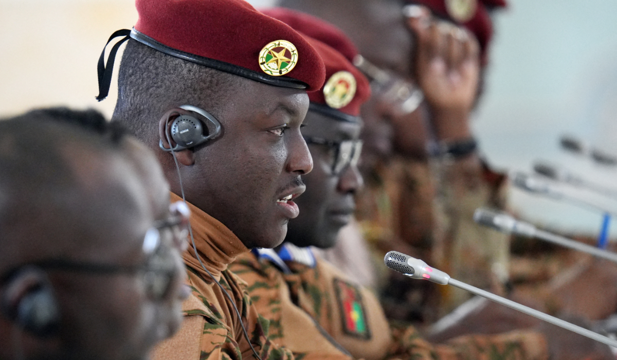 Burkina Faso's junta leader Captain Ibrahim Traore during a an event. (AFP)