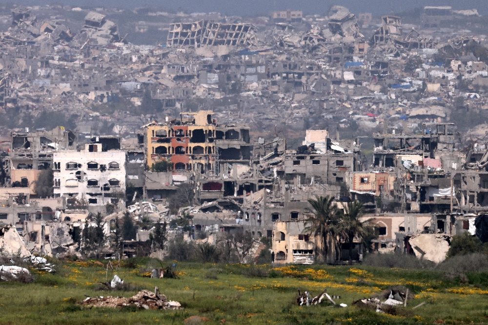 By endorsing the Arab reconstruction plan for Gaza, London is looking to strengthen its credibility in the Middle East (AFP)