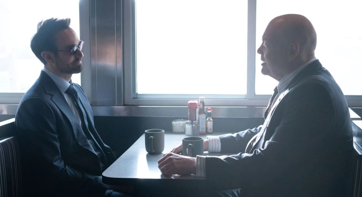 Charlie Cox and Vincent D'Onfrio in ‘Daredevil: Born Again.’ (Supplied)