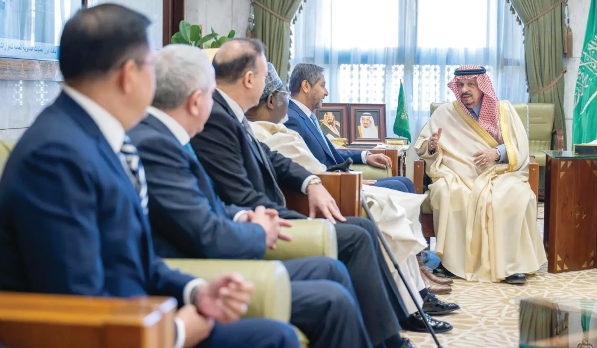 Riyadh governor Prince Faisal bin Bandar holds talks with foreign ambassadors to Saudi Arabia. (Supplied)