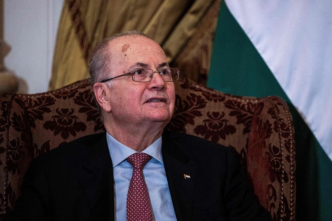 Palestinian Foreign Minister Mohammed Mustafa in Cairo on the eve of an extraordinary Arab League summit on Gaza, March 3, 2025. (AFP)