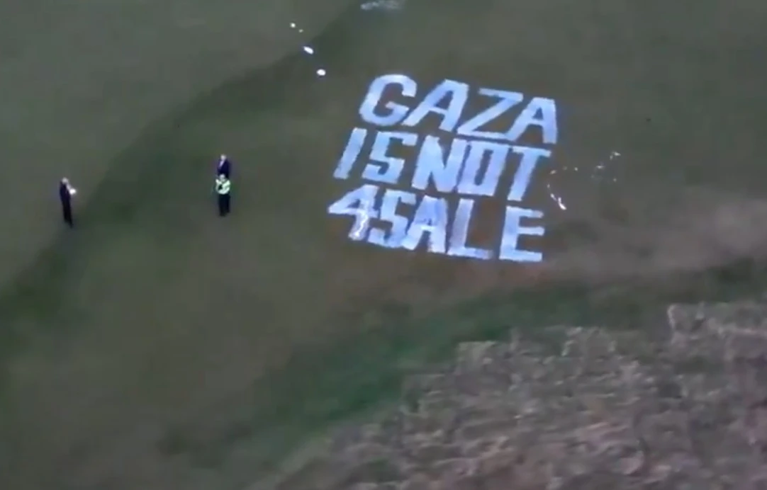 Trump’s Scottish golf resort vandalized with pro-Palestine graffiti