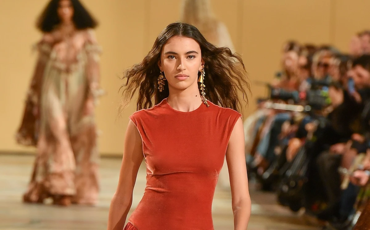 Amira Al-Zuhair walked the runway for Zimmermann. (Getty Images)