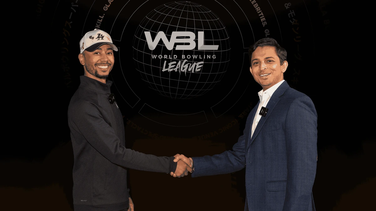 MLB’s Mookie Betts (left) and LSC Founder and CEO Adi K Mishra Adi K Mishra. (The World Bowling League)