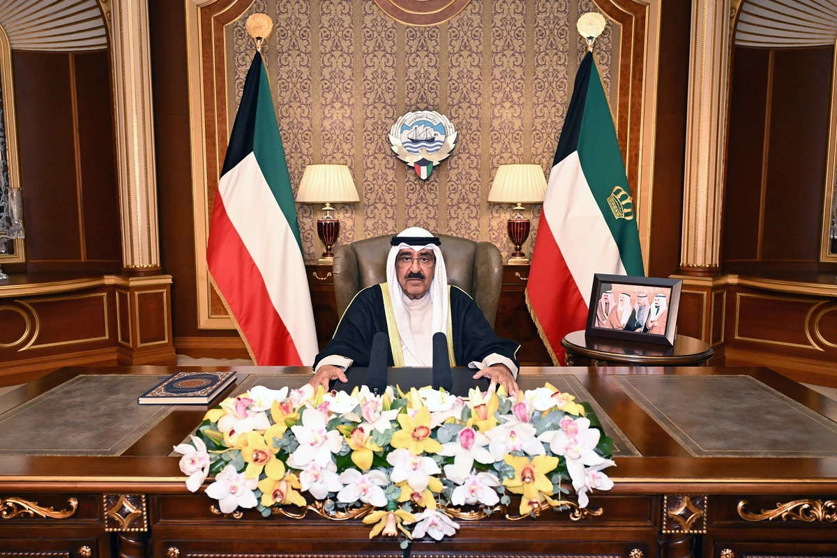 Sheikh Meshal Al-Ahmad Al-Jaber Al-Sabah, the Emir of Kuwait, addressed the nation in a televised speech on Sunday evening. (KUNA)