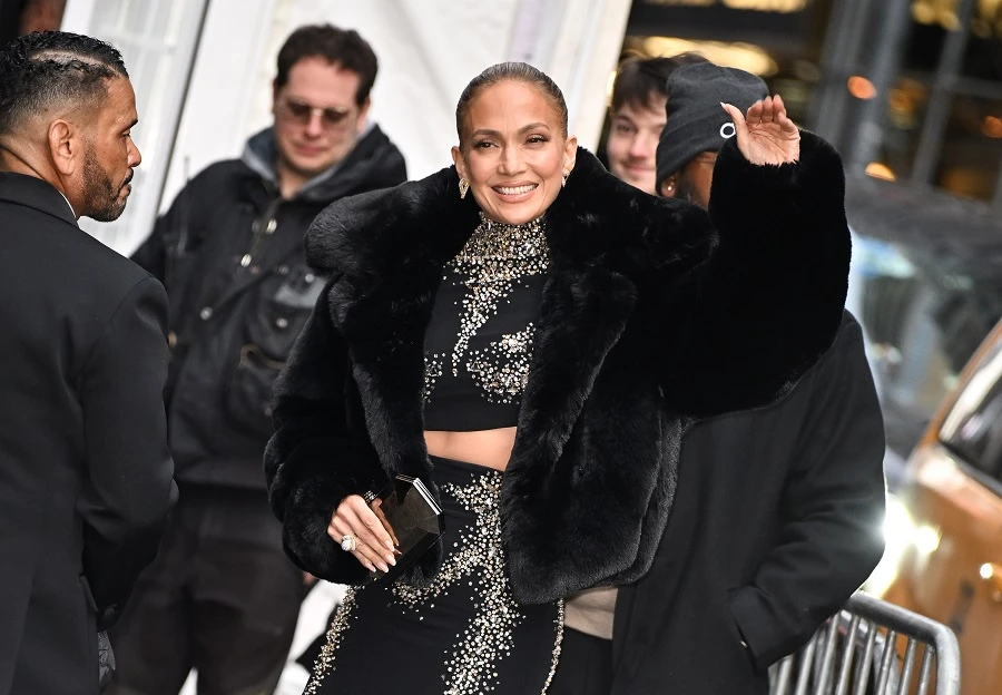 US superstar Jennifer Lopez attended the opening night of “Othello” on Broadway in New York in a gown by Lebanese designer Zuhair Murad. (Getty Images)