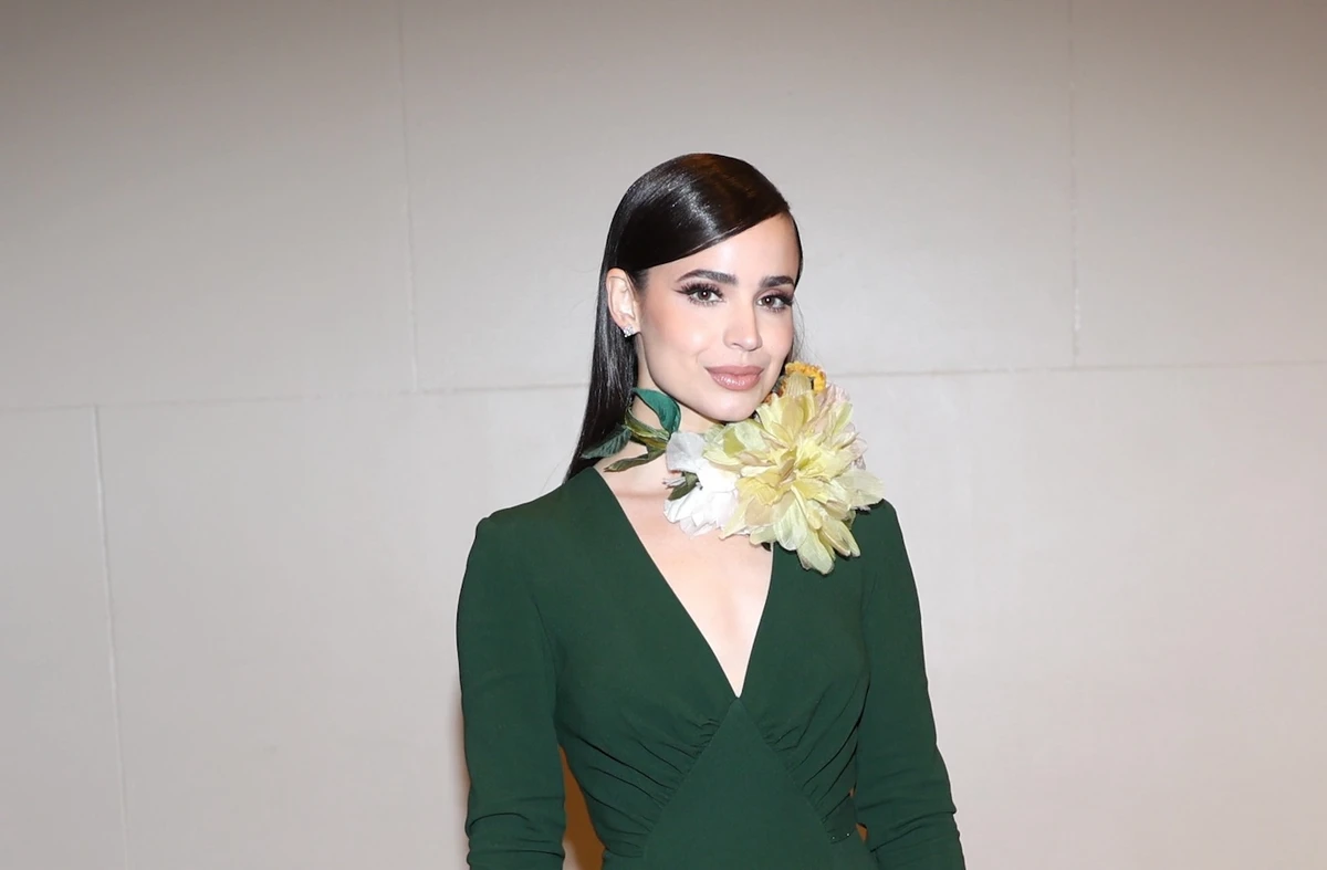 Sofia Carson was spotted in two Elie Saab ensembles while promoting her latest film. (Getty Images)