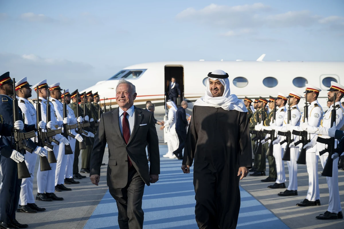 King Abdullah II of Jordan and UAE President Sheikh Mohamed bin Zayed Al-Nahyan. (WAM)