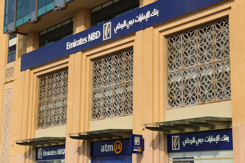 Emirates NBD bank branch in Dubai, UAE. Shutterstock
