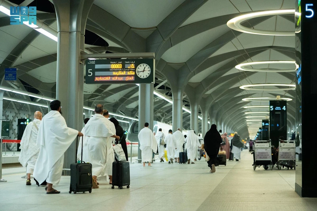 Haramain High-Speed Railway serves worshippers, Umrah and Hajj pilgrims year-round, connecting Makkah and Madinah. (SPA)