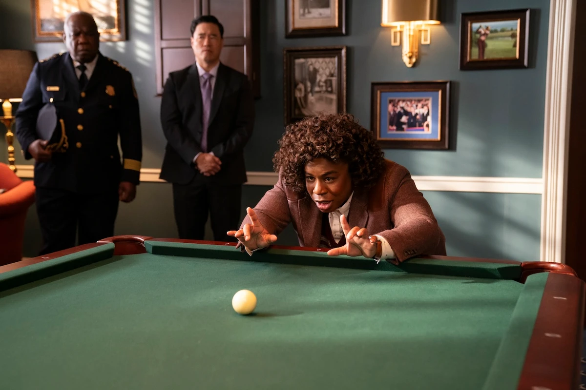 (L to R) Isiah Whitlock Jr, Randall Park and Uzo Aduba in 'The Residence.' (Supplied)