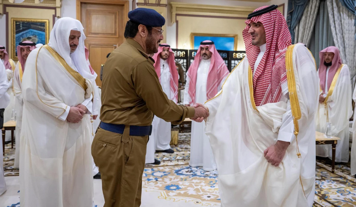 Saudi Arabia's Minister of Interior Prince Abdulaziz bin Saud bin Naif wished employees of his ministry a happy Eid Al-Fitr on behalf of King Salman and Crown Prince Mohammed bin Salman. (SPA)
