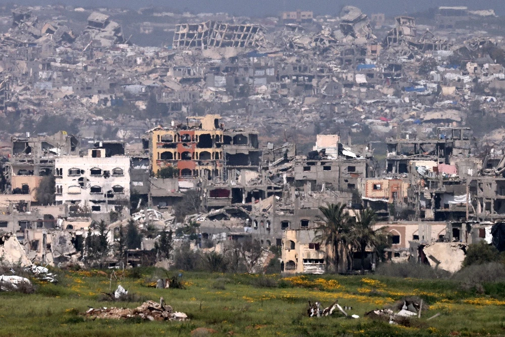 By endorsing the Arab reconstruction plan for Gaza, London is looking to strengthen its credibility in the Middle East (AFP)