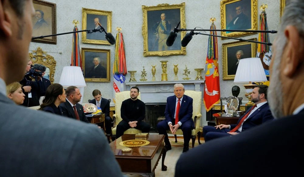 Donald Trump meets with Volodymyr Zelenskiy at the White House in Washington, D.C., U.S., Feb. 28, 2025. (Reuters)
