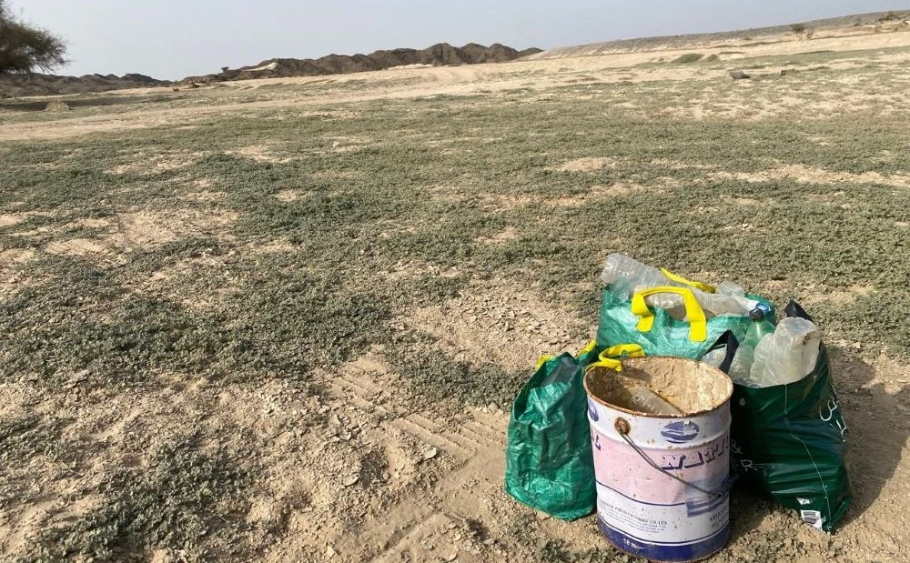 Peter Harrison filled three bags and a large paint bucket with plastic waste. (Peter Harrison)