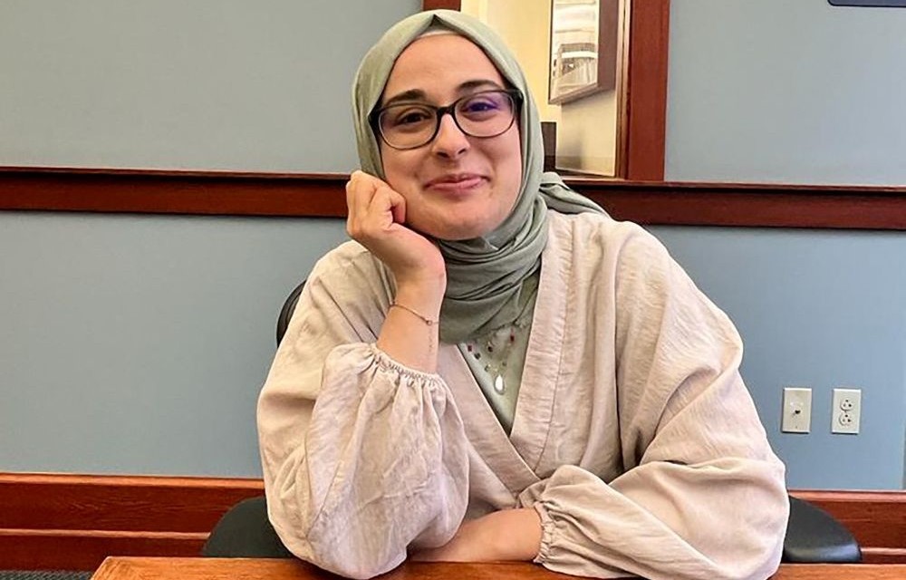 Rumeysa Ozturk is a Turkish doctoral student at Tufts University in Somerville, Massachusetts. (Reuters)