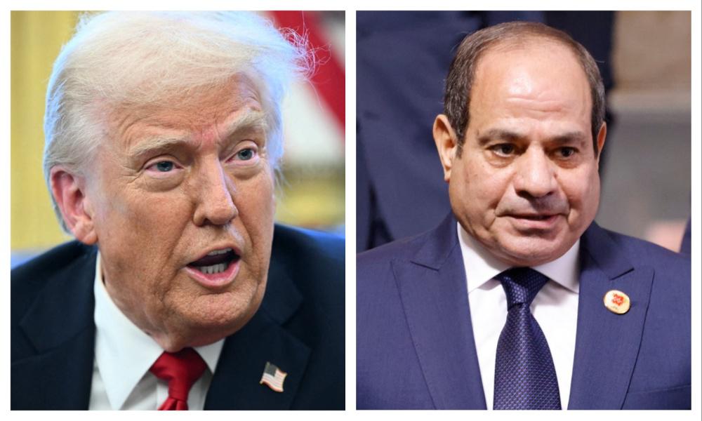 US President Donald Trump and Egyptian President Abdel Fattah El-Sisi spoke on the phone on Tuesday. (File/AFP)