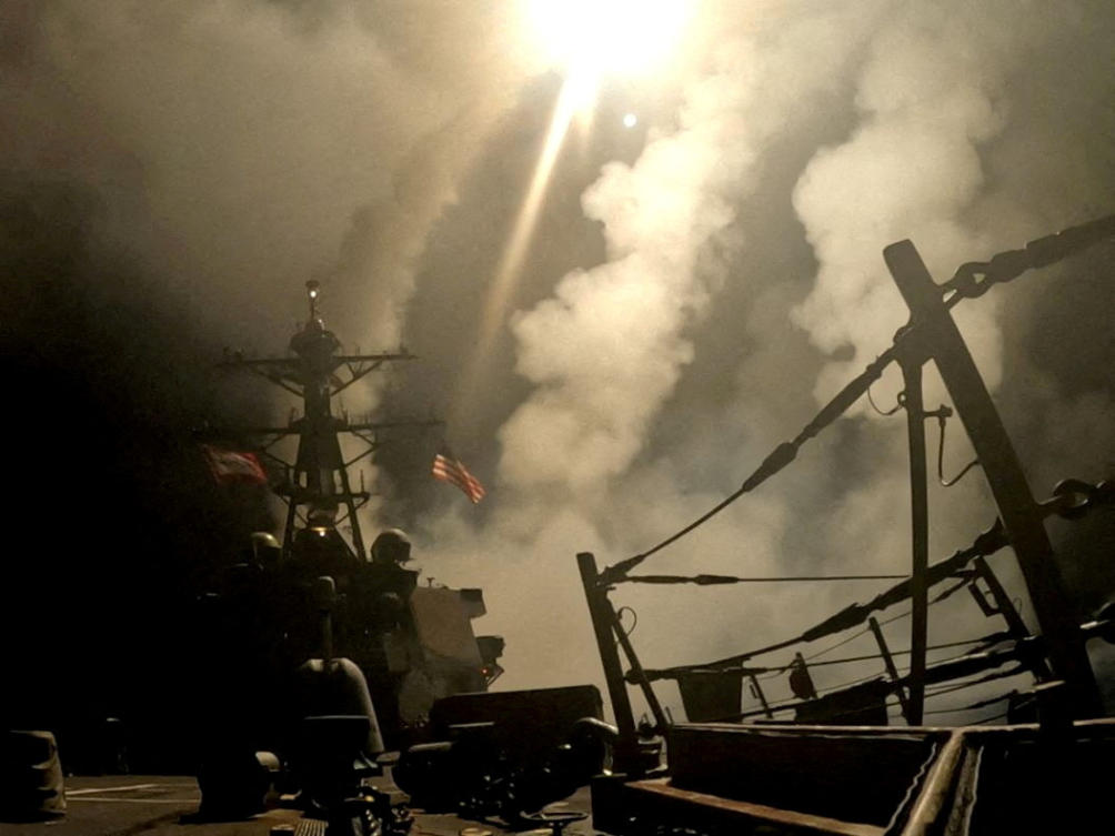 FILE PHOTO: A ship fires missiles at an undisclosed location, after US President Donald Trump launched military strikes against Yemen’s Iran-aligned Houthis on Saturday over the group’s attacks against Red Sea shipping, in this screengrab obtained from a handout video released on March 15, 2025. US Central Command (Reuters)