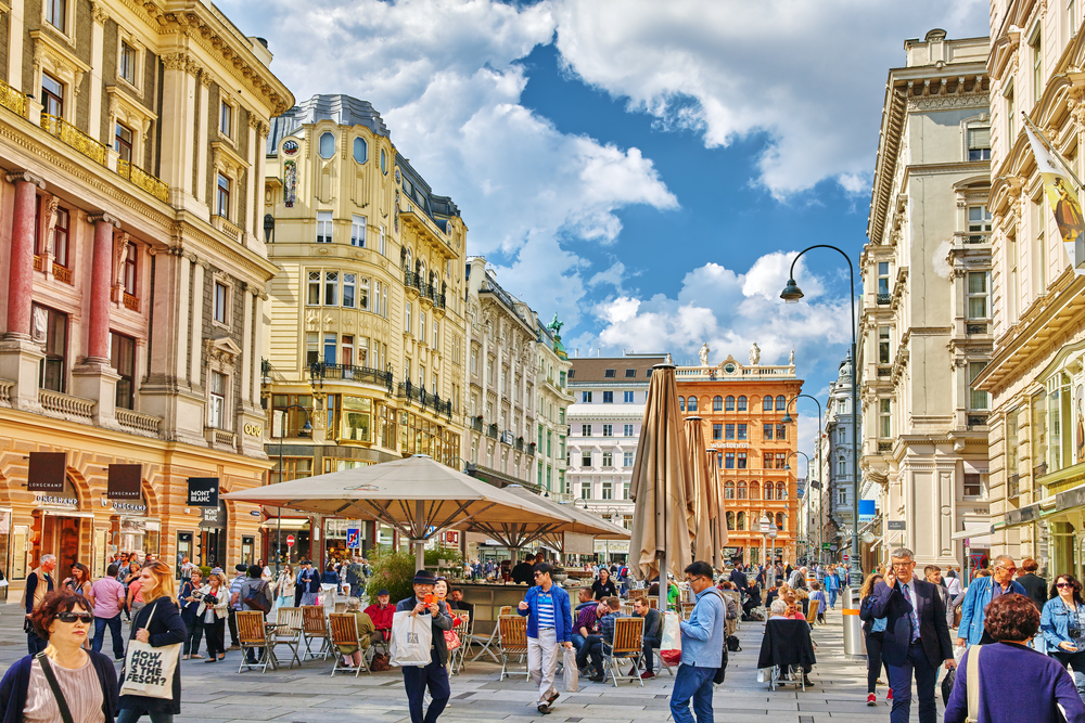 Peoples on the streets of Vienna, Austria. Shutterstock