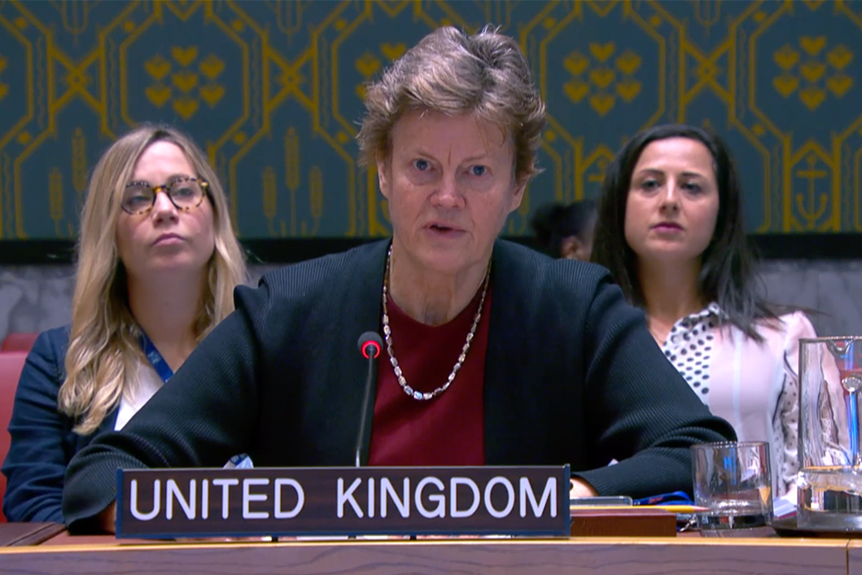 UK Ambassador to the UN Barbara Woodward has called for urgent action to protect aid workers in conflict zones as she addressed a UN Security Council session on implementing Resolution 2730. (GOV.UK)