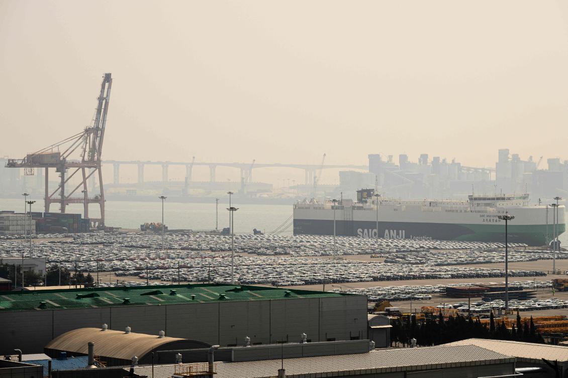 Vehicles for export are parked at a port in Pyeongtaek on April 3, 2025. US President Donald Trump escalated his trade war on April 2 with 10 percent tariffs on imports from around the world and harsh extra levies on key trading partners. (AFP)