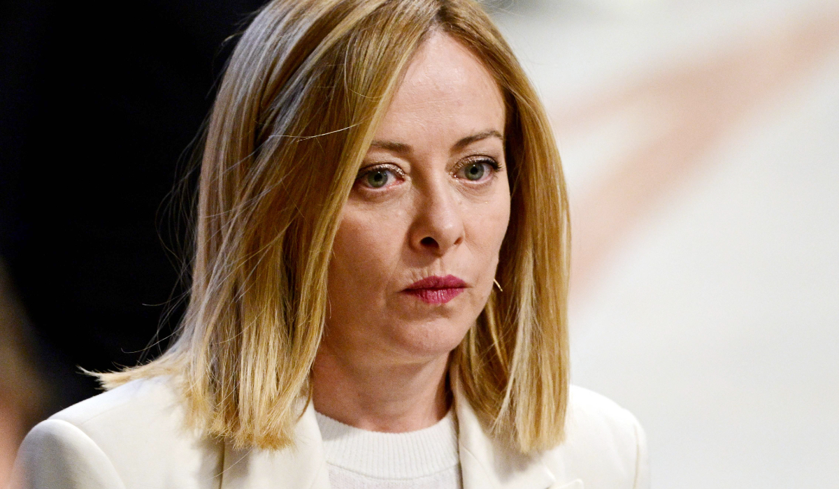 Italy's Prime Minister Giorgia Meloni (C) attends a mass for the 20th Anniversary of the death of John Paul II at Saint Peter Basilica in Vatican city on April 2, 2025. (AFP)
