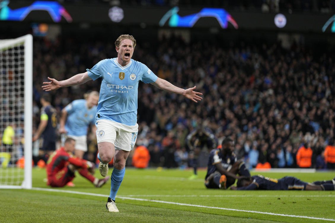 The 196th Manchester Derby will be the last for longtime Manchester City star Kevin De Bruyne, who announced this week he will be leaving the club at the end of the season. (APFile)