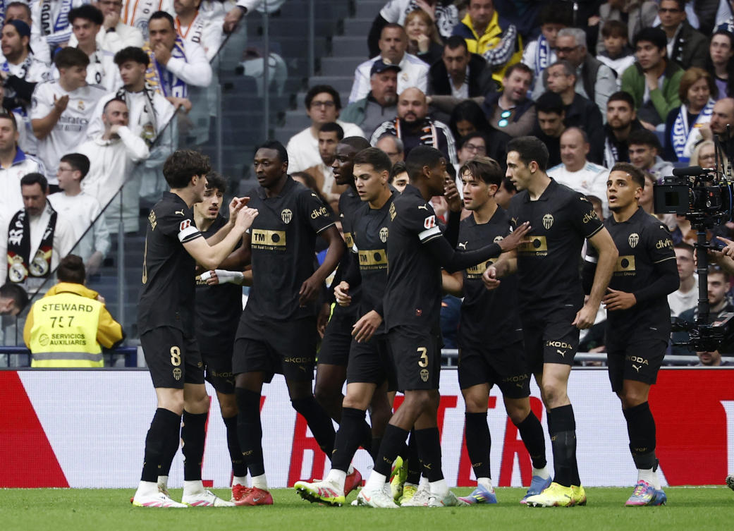 Hugo Duro netted the winner in added time as Valencia moved seven points clear of the relegation zone with their shock 2-1 victory. (REUTERS)