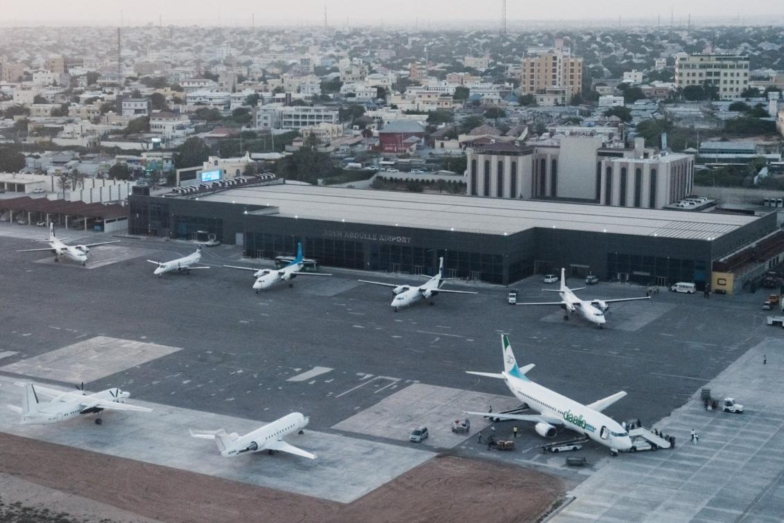 A view of Aden Adde International Airport in Mogadishu, Somalia, on February 12, 2022. (AFP)
