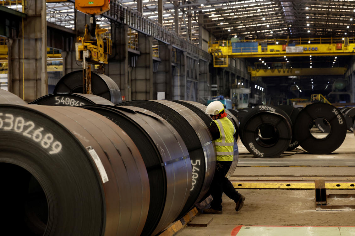 The European Commission proposed extra duties mostly of 25 percent on a range of US imports in response specifically to the US metals tariffs. Above, a worker inspects steel coils at a steel plant in Sestao, northern Spain on April 7, 2025. (Reuters)