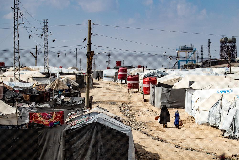 Above, the Kurdish-run Al-Hol camp which holds suspected relatives of Daesh fighters in Hasakeh governorate of northeastern Syria on March 3, 2021. (AFP file photo)